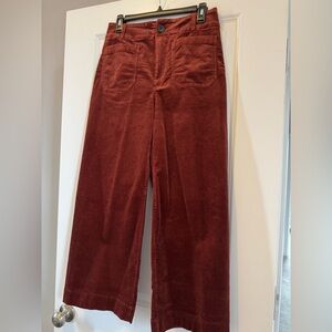 Anthropologie Burnt Orange Corduroy Trousers
